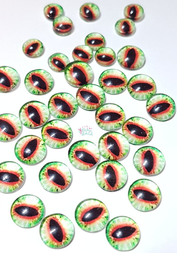 Cabochon Augen - Variante 1 - Grün / Rot