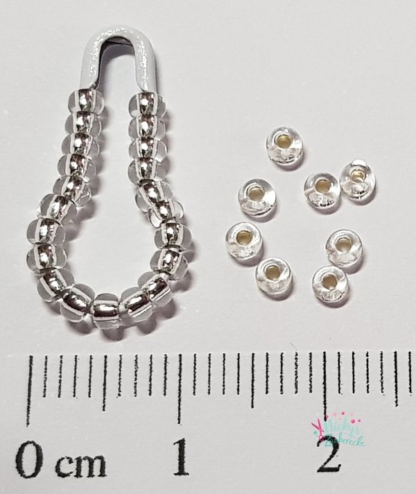 Preciosa Rocailles - 2,6 mm - Silbereinzug Klar