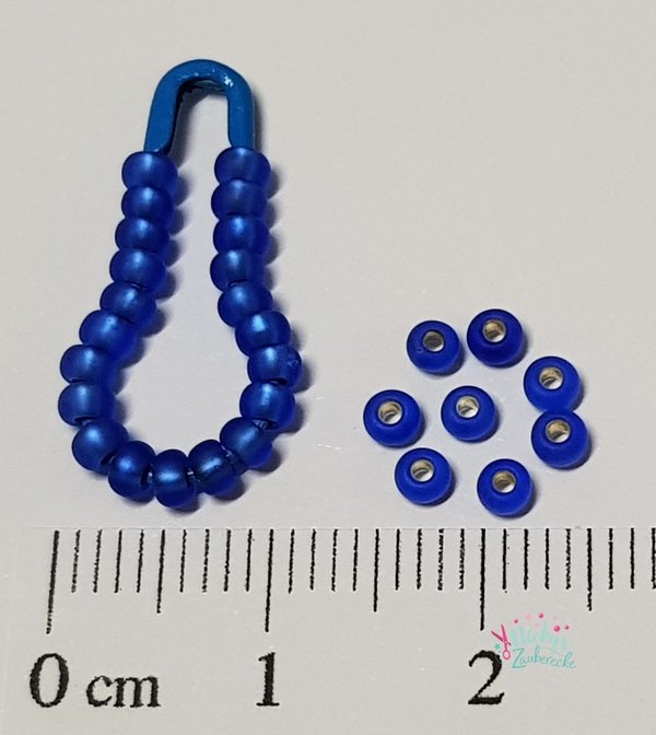 Preciosa Rocailles - 2,6 mm - Silbereinzug Matt Blau
