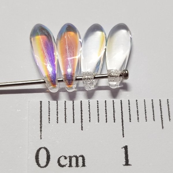 Dagger Beads - 11x3 mm - Crystal