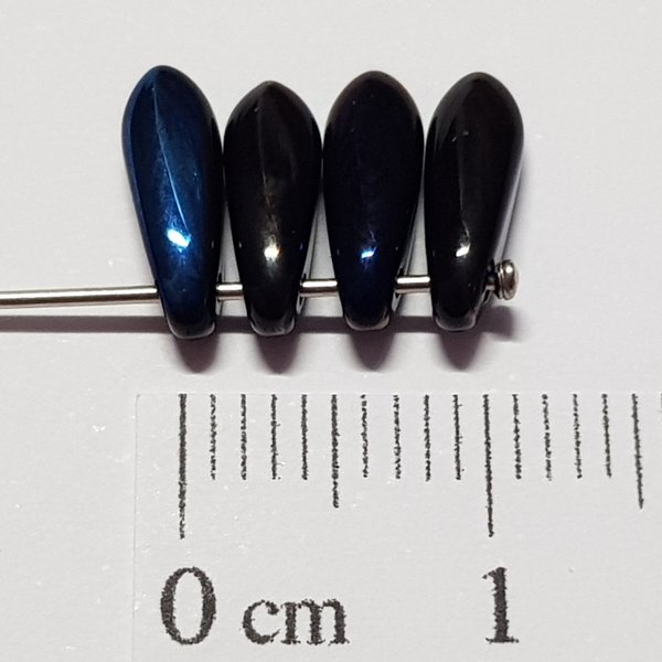 Dagger Beads - 11x3 mm - Blau bedampft