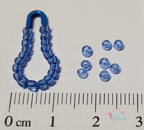 Preciosa Rocailles - 2,6 mm - Transparent Blau