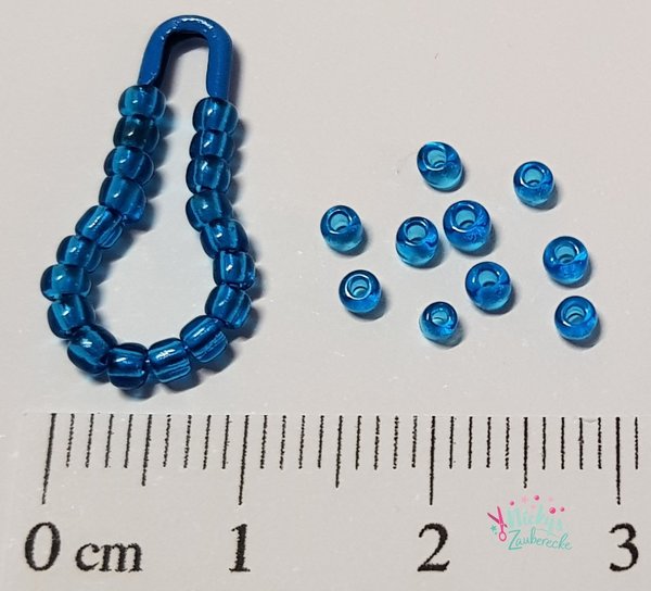 Preciosa Rocailles - 2,6 mm - Transparent Türkisblau