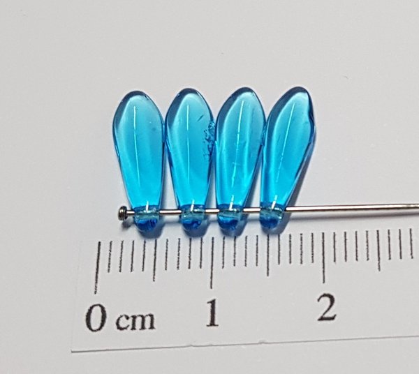 Dagger Beads - 16x5 mm - Transparent Hellblau