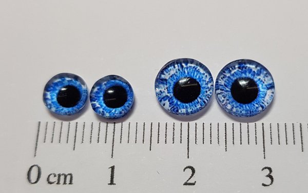 Cabochon Augen – Variante 4 - Blau / Weiß