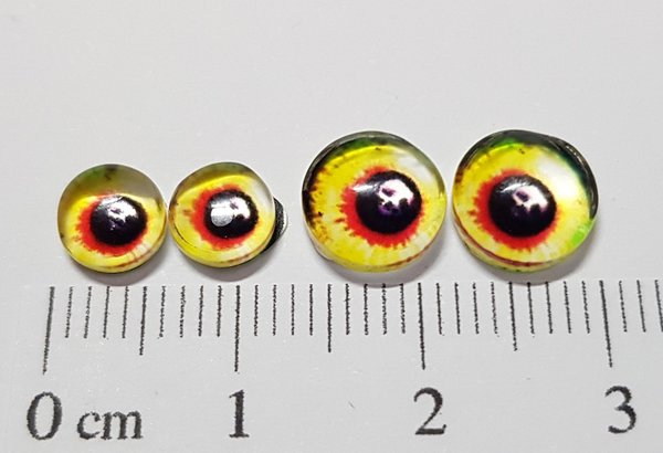 Cabochon Augen - Variante 4 - Gelb / Rot