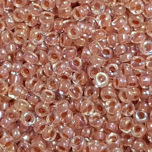 Miyuki Rocailles - 1,5mm - Salmon Lined Crystal AB 275