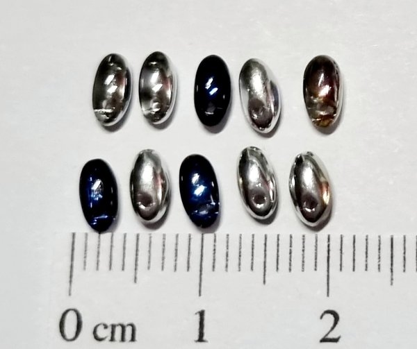 Rizo Beads – 2,5x6 mm – Blau-Silber