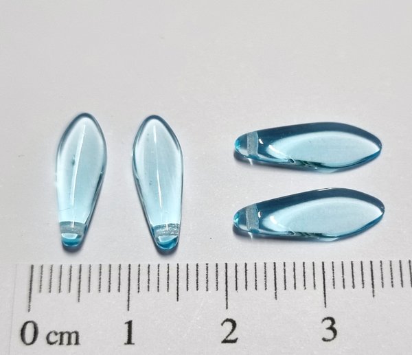 Dagger Beads - 16x5 mm - Aquablau transparent