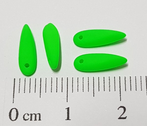 Dagger Beads - 10x3 mm - Neon Grün
