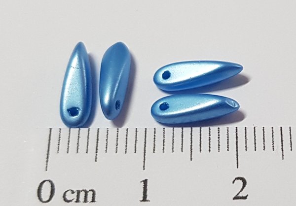 Dagger Beads - 10x3 mm - Pastell Türkis Blau