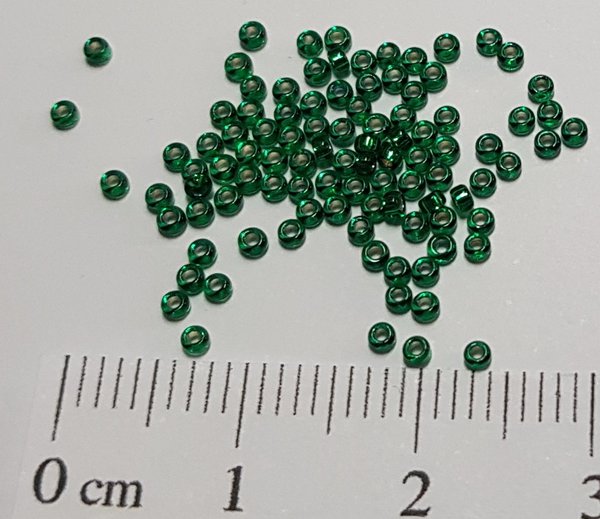 Miyuki Rocailles - 1,5mm - Dyed Silverlined Emerald 1422